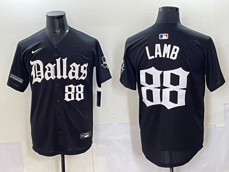 Men 2025 Nike Dallas Cowboys #88 Lamb Black 5th generation Joint Name Limited NFL Jersey 010->milwaukee brewers->MLB Jersey